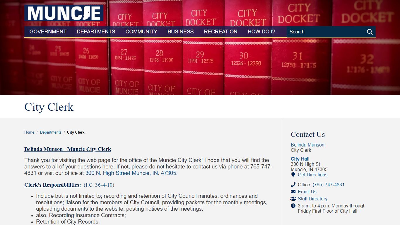 City Clerk / The City of Muncie, Indiana